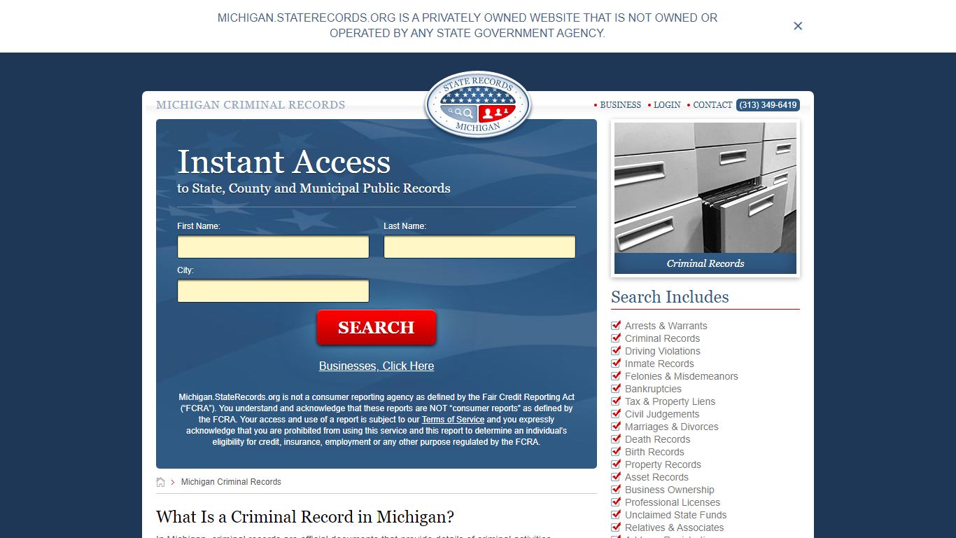 Michigan Criminal Records | StateRecords.org